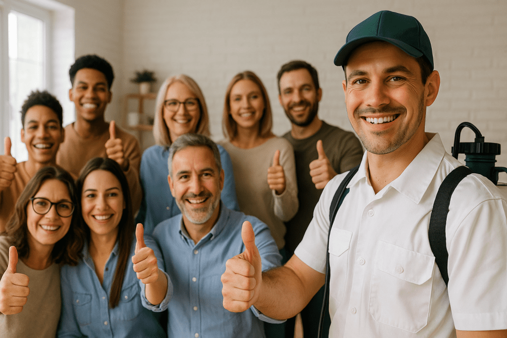 Clientes satisfechos con el profesional tras una exterminacion de plagas en Sant Adrià, El Barcelonés