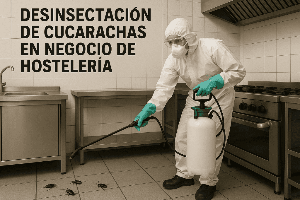 Desinsectación de cucarachas en negocio de hostelería