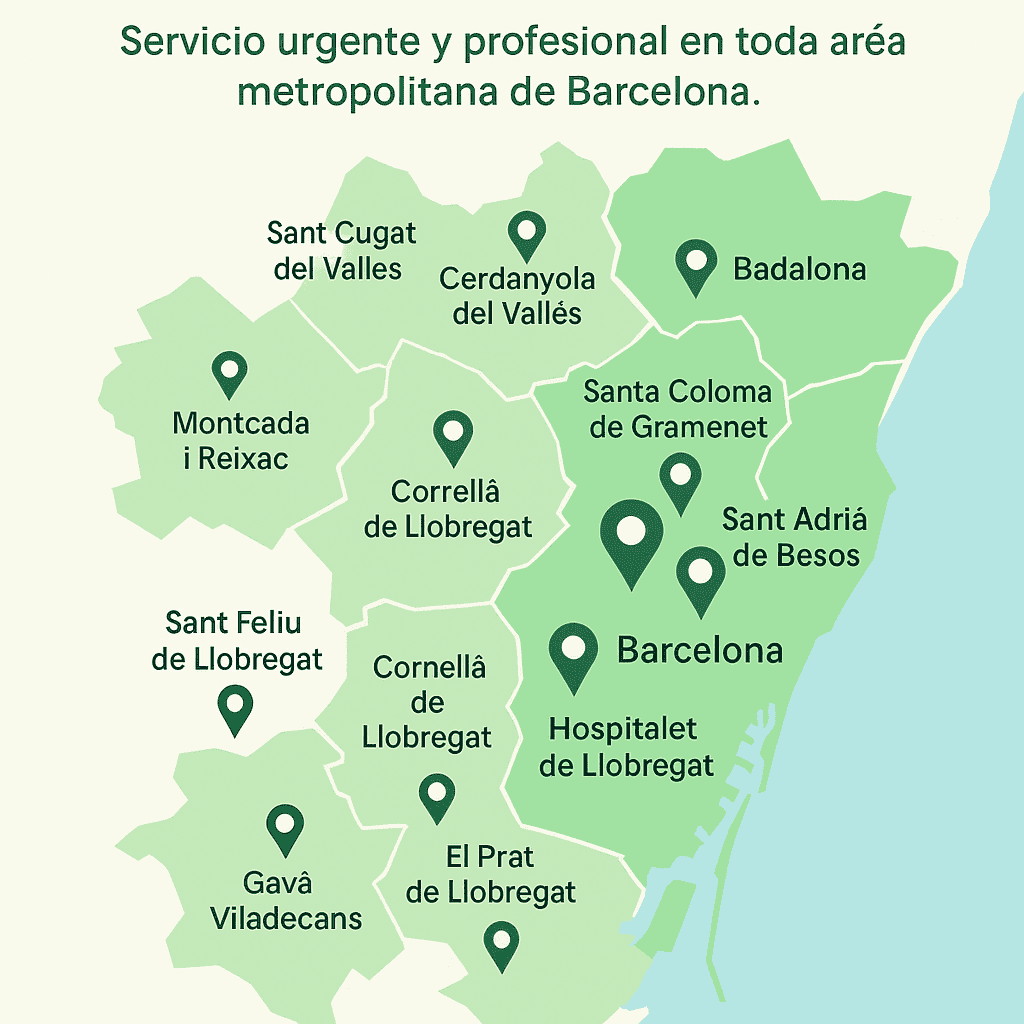Áreas donde ofrecemos control de plagas en la provincia de Barcelona y urgencia