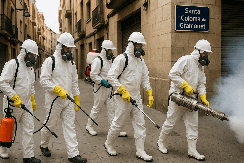 tecnicos realizando control de plagas en Santa Coloma de Gramanet